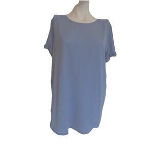 Lululemon split back training shirt blue lightweight short sleeve size Large